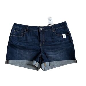 Time & Tru Dark Wash Denim Shorts – Size 20 | 4” Inseam